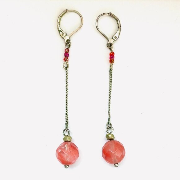 Beautiful Orange Dangle Earrings - Picture 3 of 3